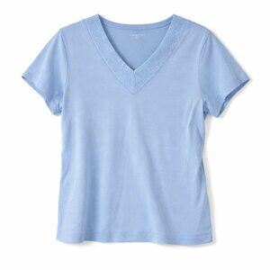 🦜Carroll Reed Classic Light Blue V-Neck Short Sleeve Tee – M